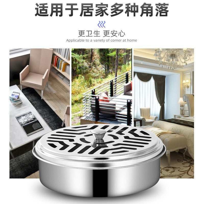 Indoor fireproof mosquito coil box with lid Household mosquito coil tray Mosquito coil rack Creative large safety fireproof mosquito coil tray