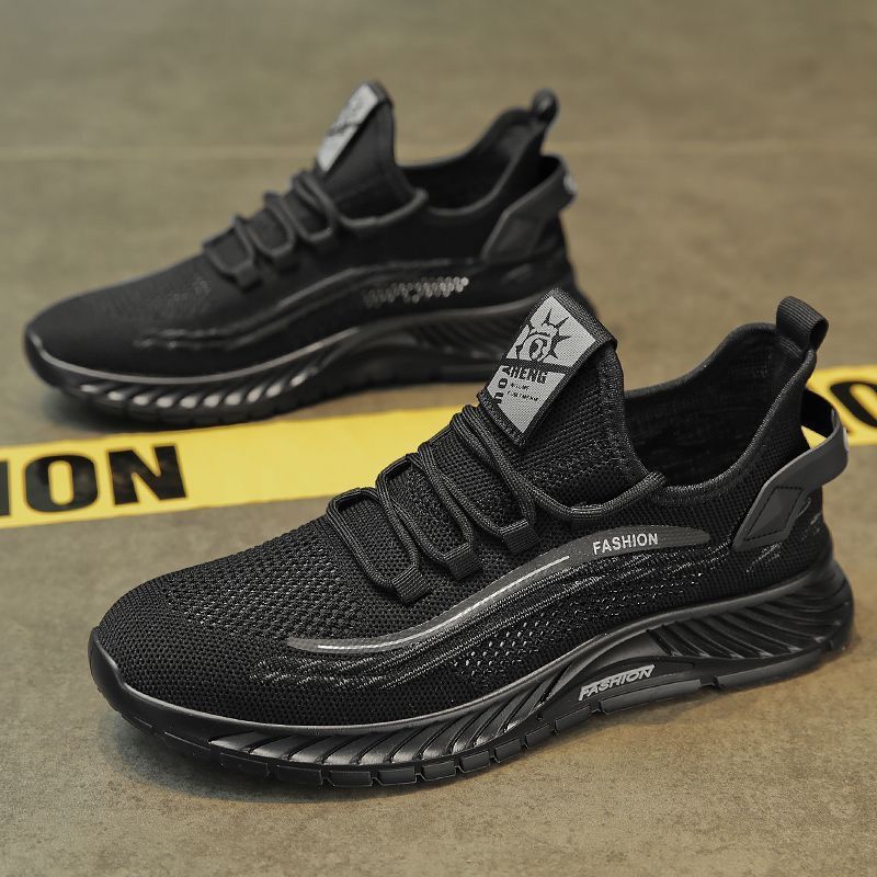 2025 winter new men's flyknit breathable anti-odor mesh anti-slip soft sole lightweight athletic casual trendy shoes