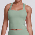 New women's solid color racerback tank top - brushed fabric, quick-dry, compression fit for running, fitness, and yoga