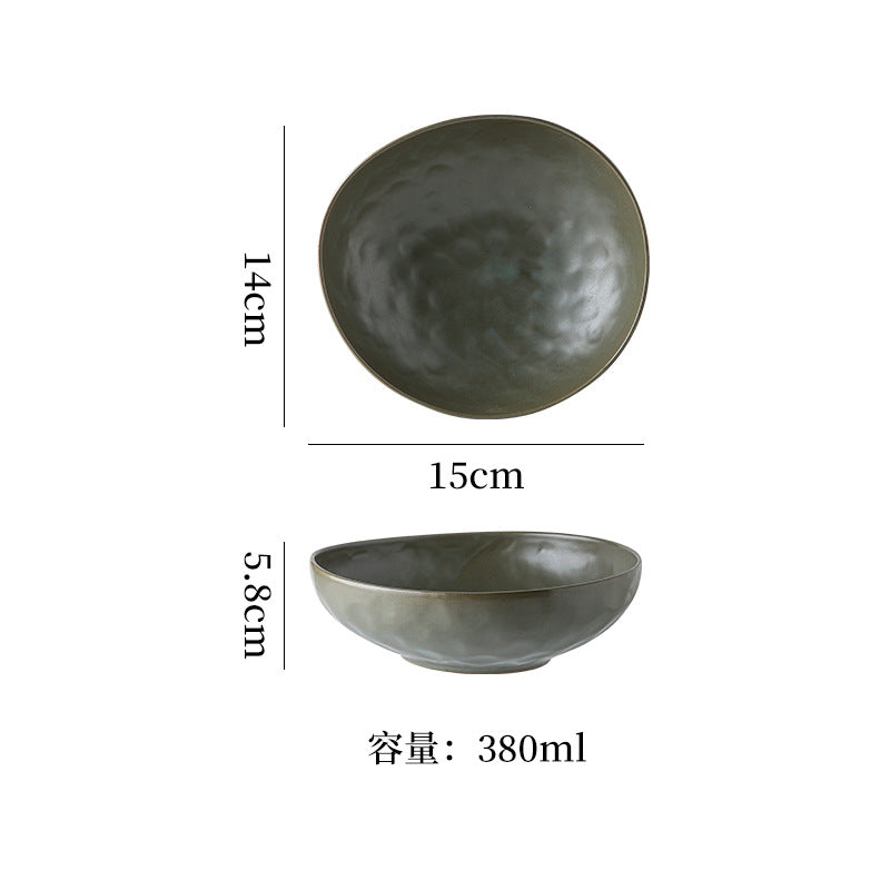 Japanese retro stoneware ceramic tableware restaurant hotel business dessert bowl soup bowl pasta bowl good-looking kiln bowl