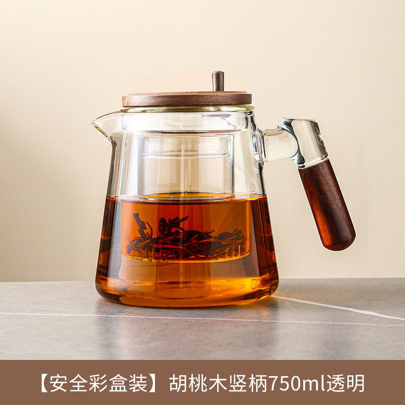 Walnut elegant cup for home tea making separation pot heat-resistant glass teapot tea maker tea water separation pot tea set