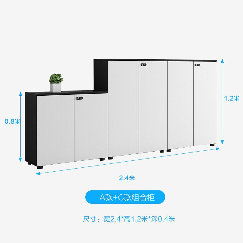 Saint-li filing cabinet - low profile, modern minimalist office storage cabinet with lockable combination lock for secure document storage