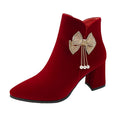 Winter wedding shoes for women 2023new arrival xiuhe wedding dress two-wear thick heel wedding shoes bridal shoes high heels not tiring feet