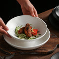 Vintage creative ceramic dinnerware western plate home frosted line ceramic dish hotel restaurant business plate