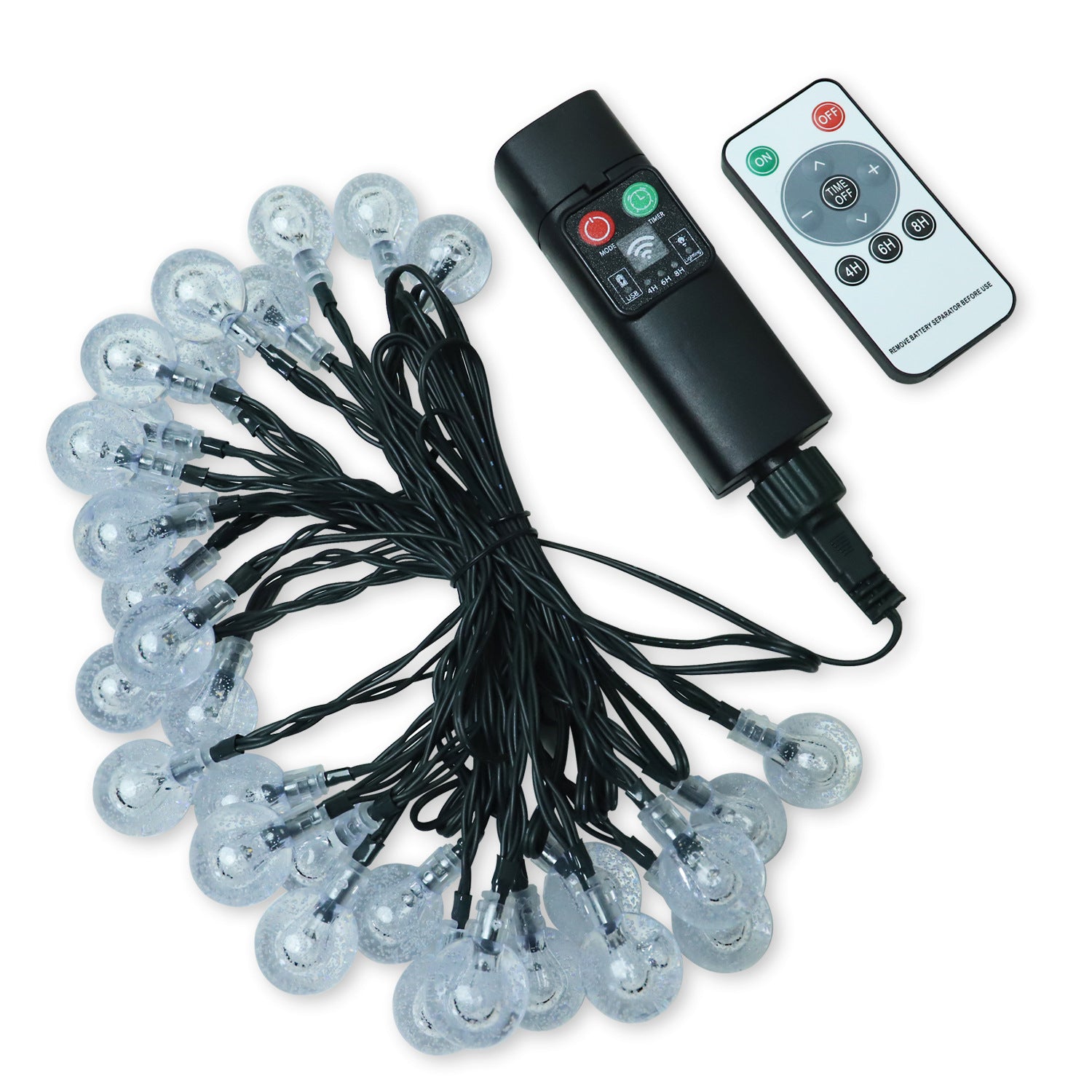 USB rechargeable light string LED round ball light bubble ball string light controller remote control indoor and outdoor waterproof decorative light string