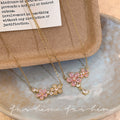 Korean style super sparkly full zircon flower titanium steel necklace - women's luxury, unique, high-end clavicle chain accessory, elegant choker