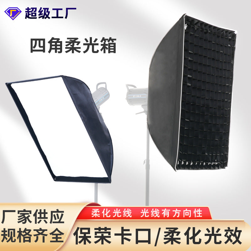 Customized four-corner soft light box 60 * 90 universal Borong bayonet soft light lampshade live video light flash accessories