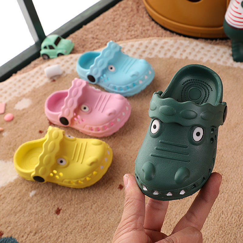 New summer indoor anti-slip korean style baby clogs - cute dinosaur closed-toe sandals for toddlers