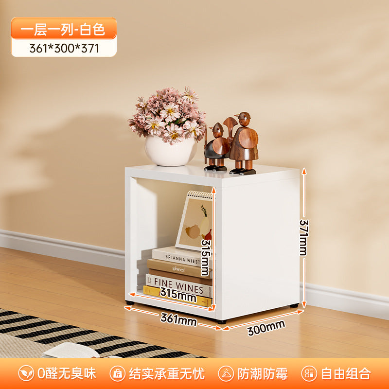 Modular grid storage cabinet - freestanding or wall-mounted, steel bookcase for home, kids' picture books, minimalist storage