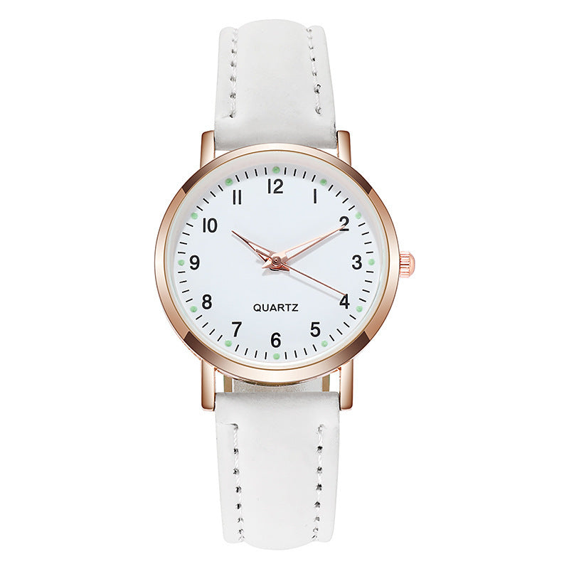 Women's luminous digital retro nubuck leather casual quartz watch - night glow vintage style