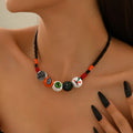 Halloween necklace bracelet wholesale cross-border exaggerated niche dark style trendy bat pumpkin eyes beaded bracelet