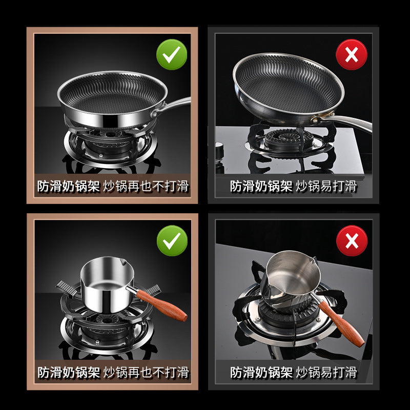 Cast iron windshield, non-slip milk pot bracket, fire hood, coal-fired gas stove cover, pot cover, thickened and heightened bracket accessories
