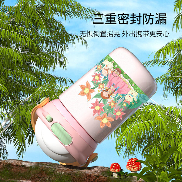 Customized garden children's thermos cup 316 stainless steel water cup large capacity high value thermos bottle straw bouncing cup