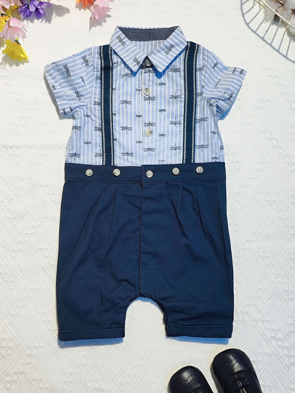 Export original order mp children's clothing baby summer new product handsome baby gentleman suspender jumpsuit jumpsuit