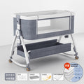 Aluminum alloy gray + 4d high-tech mattress [mat on the reverse side] + storage basket + mosquito net + bed surround