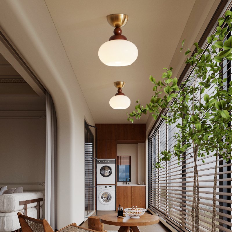 Aisle ceiling light All copper glass French retro entrance entrance Personality warm Internet celebrity cloakroom balcony lighting