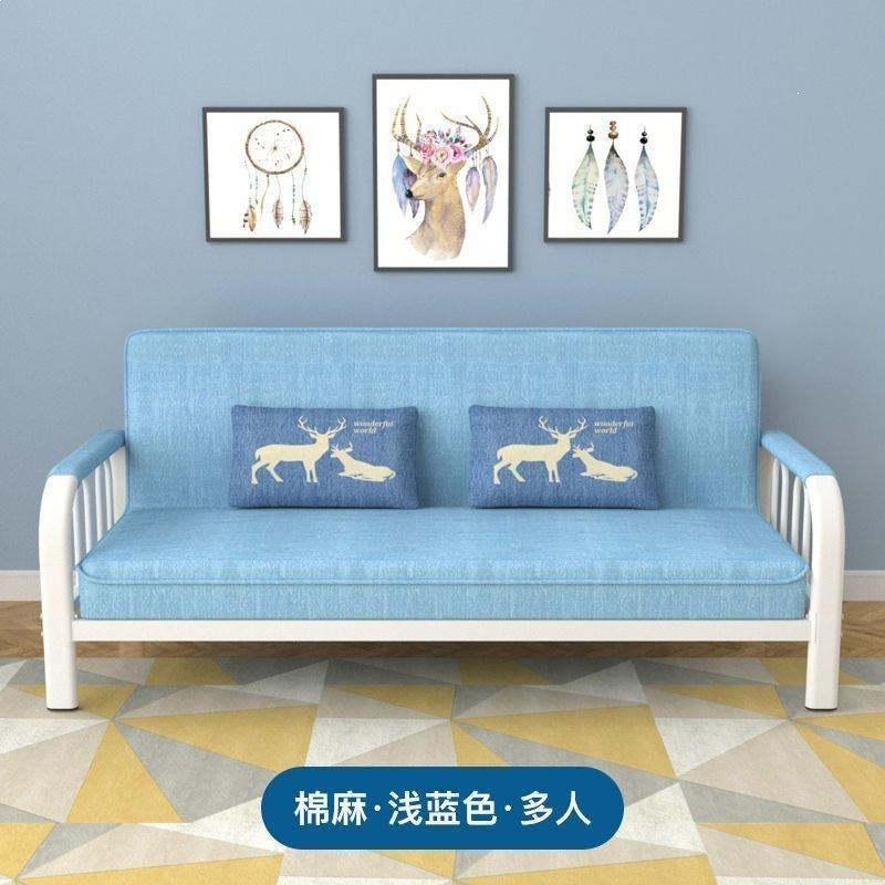 Small apartment sofa bed, convertible sofa bed, foldable sofa bed, economical and simple fabric sofa for the living room
