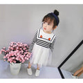 Girls' spring and autumn dress - new children's fashion dress for little girls - kids' baby princess dress - striped tulle skirt