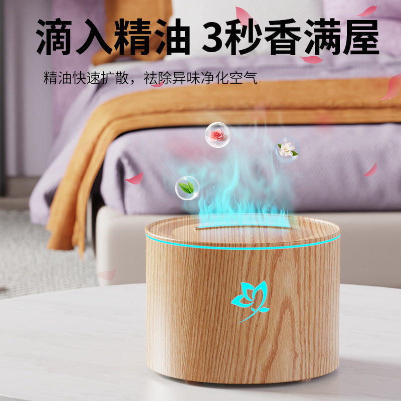 Simulated flame aroma diffuser - ultrasonic essential oil diffuser for home, office, and hotel use - silent, compact scent machine