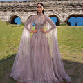 new spring/summer cross-border fashion: european and american style elegant mesh maxi dress with tassel and sequin evening gown