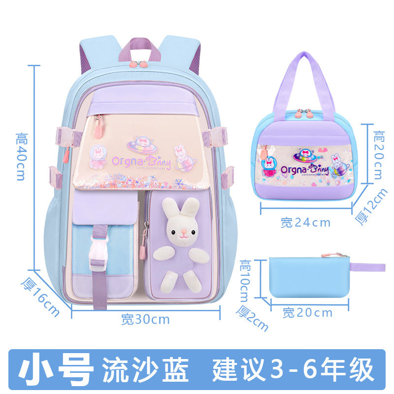 quicksand children's schoolbag for elementary school girls grades 1-3-6 cute princess reducing the burden backpack wholesale