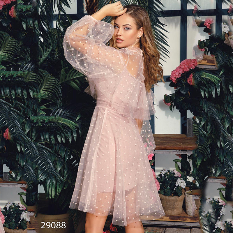 Elegant evening gown - 2025 spring new collection - socialite banquet & annual meeting dress - champagne color, chanel-inspired long sleeve dress