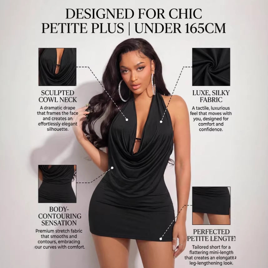 Amazon cross-border fashion: new plus-size women's bodycon backless shawl sexy mini dress (us/eu style)