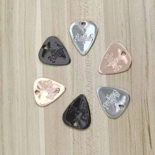 Polished Zinc Alloy Guitar Pick, Metal Pick, Electric Guitar Bass Pick, Stainless Steel Pick Decorative