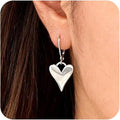 Brass real gold plated fashion retro trendy three-dimensional heart big heart pendant earrings cross-border hot selling earrings