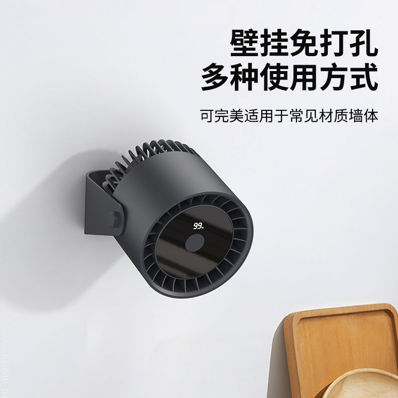 2025 new desktop air circulator fan - usb wall-mounted, home & office, rechargeable, digital display, high-speed mini fan