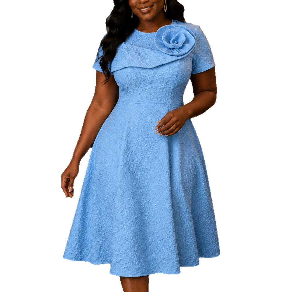 new arrivalelegancefashiondress a swinghigh waist jacquard stereo applique dresspartydresses