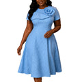 new arrivalelegancefashiondress a swinghigh waist jacquard stereo applique dresspartydresses