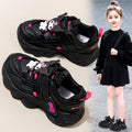 Kuromi girls' shoes  new autumn/winter black kids' sneakers, big kids' dirt-resistant soft sole chunky sneakers