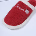 Amazon winter baotou home plaid flat heel pure color plus size round toe home heattech casual cotton slippers dropshipping