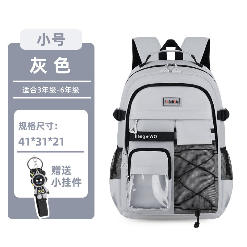 Manufacturer's new backpack for junior high school students, burden-reducing spine-protecting schoolbag for girls, high school, large-capacity men's cross-border backpack, campus style