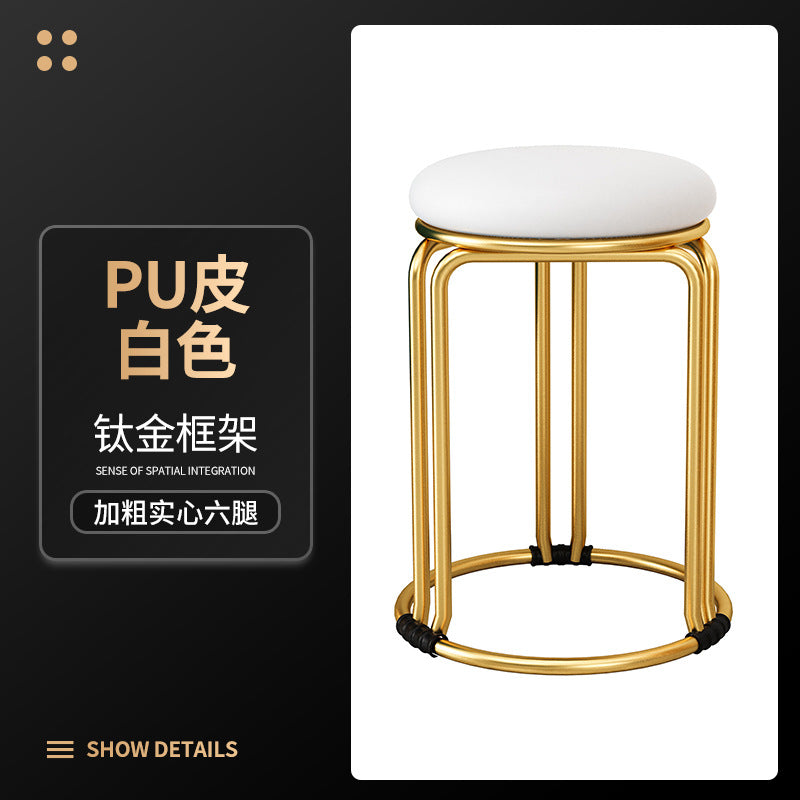 Round stool for home modern casual dining table high stool plastic stackable chair accessible luxury dining chair spare small round stool