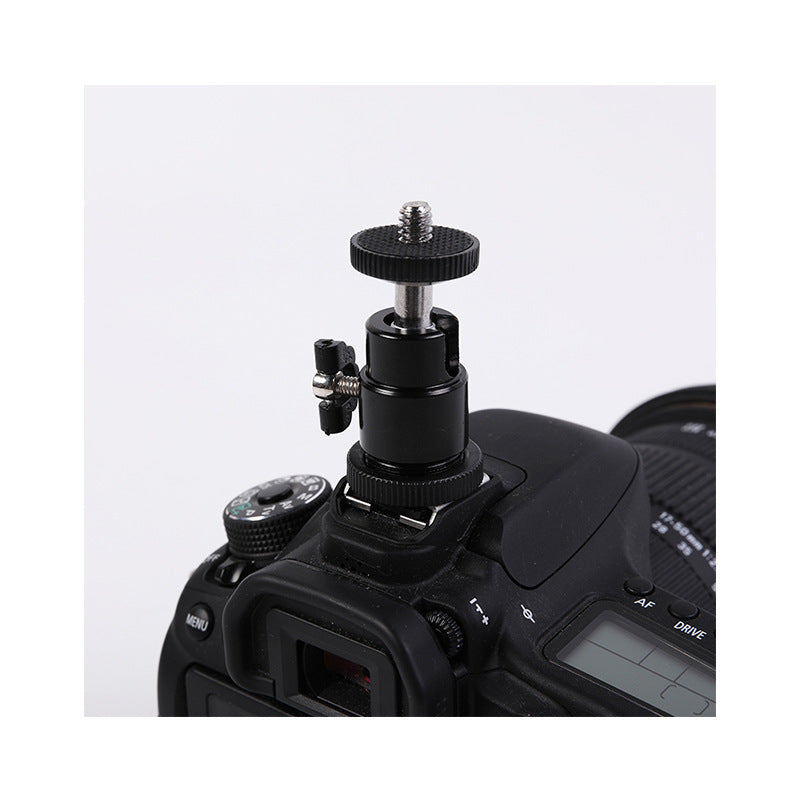 Metal universal mini gimbal mobile phone live broadcast tripod three-hole gimbal 360 ° rotating spherical gimbal