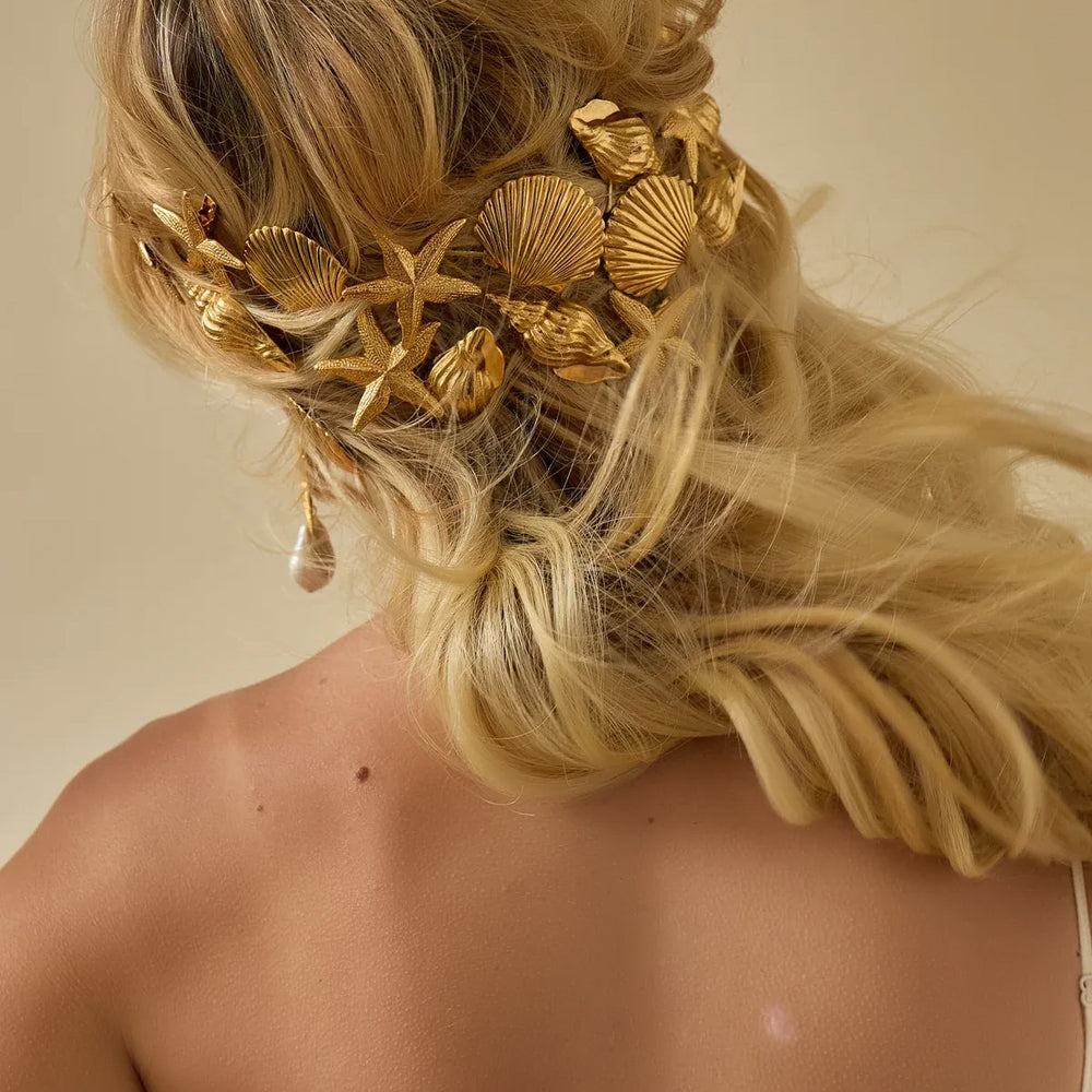 Ins style alloy hair clip wholesale european and american cross-border marine duckbill clip starfish niche high-end conch hair hair accessories