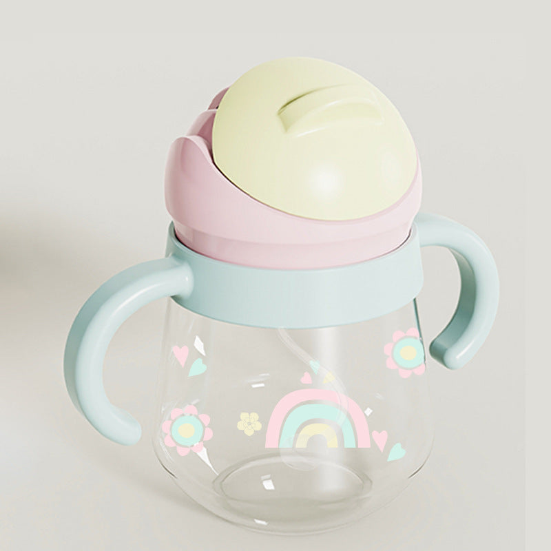 Baby water bottle tritan straw cup water cup baby home water bottle children's learning cup customized maternity and infant products