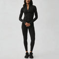 new arrival quick-drying yoga clothes long sleeves sports yoga pants silmtops zipper breathable outwearsuit