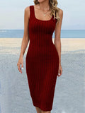 Insnew arrivalfashion cross-border sexy hot girl pit strip sense of design side slit silmslimming lookdress