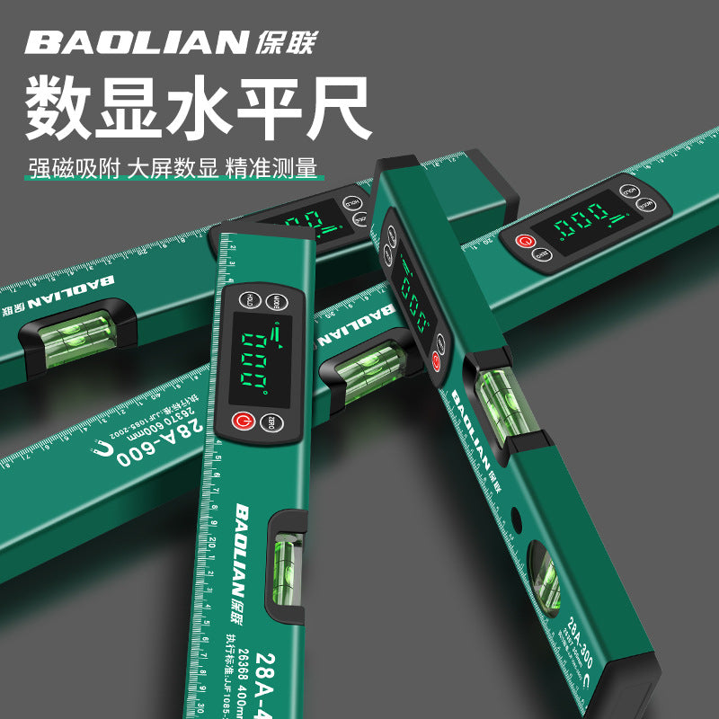 Baolian digital level strong magnetic high-precision aluminum alloy thickened measuring tape reading level digital level