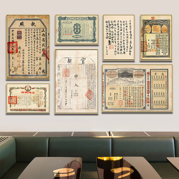 Vintage nostalgic hanging paintings nostalgic style hotel restaurant decoration painting tobacco and alcohol line 60/70/80 role play tabletop game wall painting