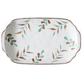 Nordic hand-painted leaf ceramic dinnerware set - includes plates, bowls, and dishes with handles for home use: dinner plates, vegetable plates, fish plates, noodle bowls, and snack dishes