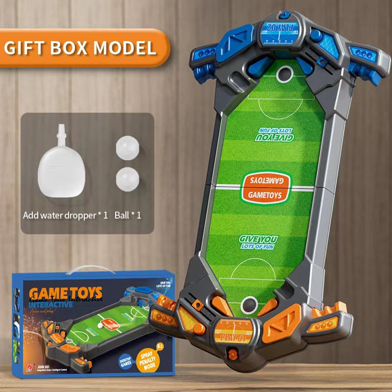Kids' tabletop ejection soccer game with water spray penalty – two-player competitive game, parent-child interactive board game toy