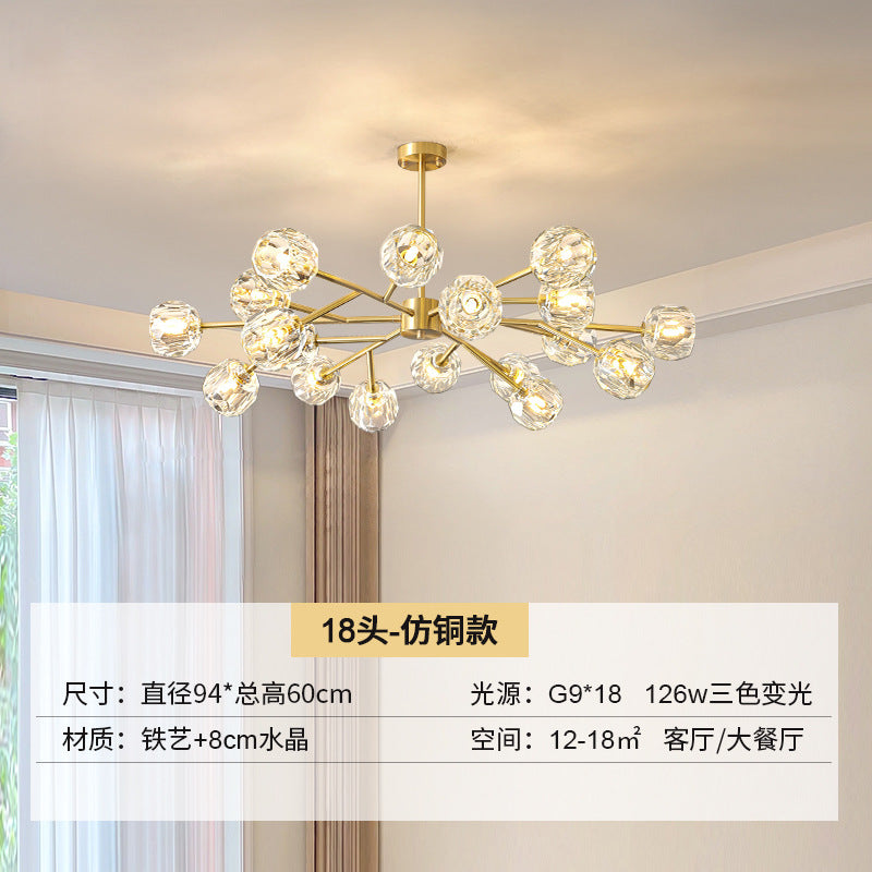 Dining room chandelier crystal magic bean molecular lamp bedroom home lighting creative Internet celebrity living room modern Xiaohongshu chandelier