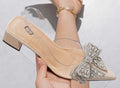 Low ankle cross-border sandals springnew arrival aliexpress sweetbows pointed toe transparent low heel rhinestone sandals