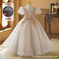 Amazon hot selling girls' runway piano performance dress kids dress princess gown high-end elegant flower girl dress