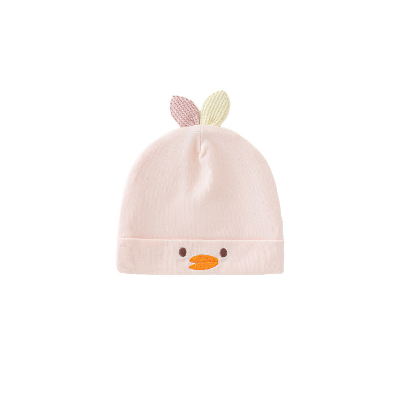 Processing oem personalized autumn winternew arrival double layer kids fetal cap cartoon embroidercute full moon newborn fontanelle