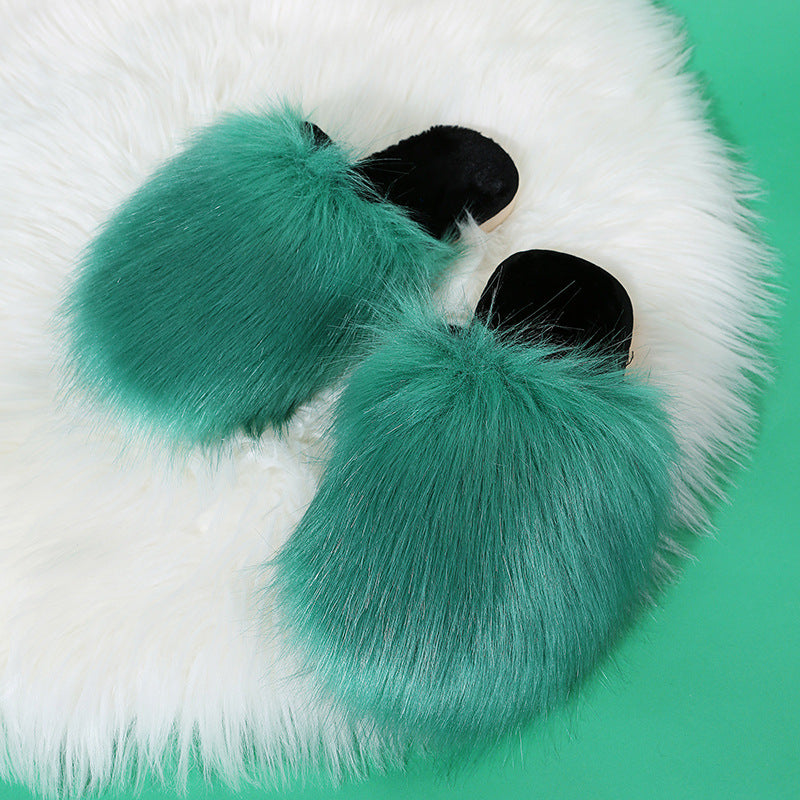 amazon baotou furry slippers for women fall and winterflats indoor and outdoor heattech slippers long wool cotton slippers for women